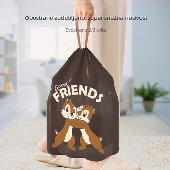 Velika rola vrećica za smeće za kućnu upotrebu, debela, otporna na kidanje, s kopčama za zatvaranje, ručni dizajn, ekstra velik kapacitet, kuhinjski otpad