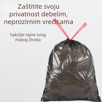 PE vreće za smeće s vrpcom, debeli, mirisni, neproziran crne, veliki rola, za kućnu upotrebu