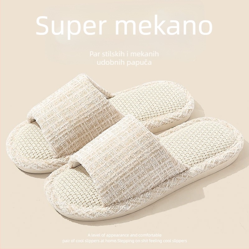 Domaće papuče u Chanel stilu, prozračene mekane, udobne, unisex za sve sezone