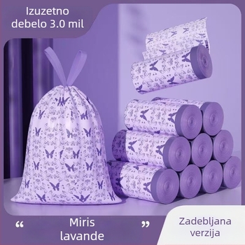 Velike vreće za otpad s mirisom lavande, s vezicama, debele i ekstra velike, prenosive s držačima za kućnu uporabu