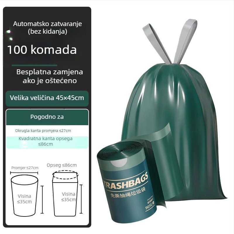 Kućne vrećice za smeće sa šnurnama, ekstra debele, velike, jednokratne