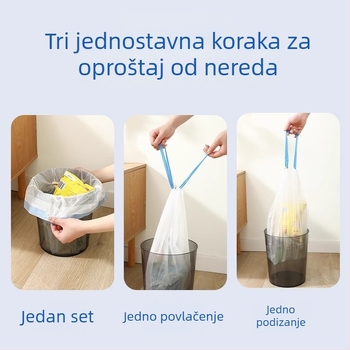 Debele vrećice za smeće s vezicama za zatvaranje, s ručkama, za kućnu upotrebu, kuhinju i dom za studente, velike crne plastične vrećice