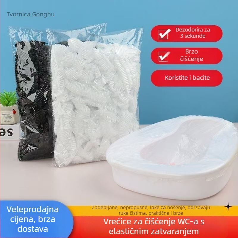 Vreće za posteljni lonac za starije osobe, bolničke vreće za čišćenje, plastične vreće s elastičnim otvorom za odrasle i djecu