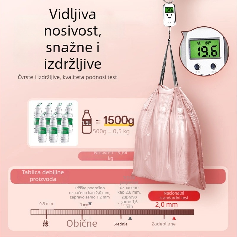 Vreća za otpad s vrpcom, miris cvijeća, za kuhinju i dom studenata, plastična