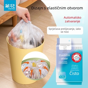 Camellia vreće za smeće s elastičnim otvorom, bez propuštanja, debele, s automatskim zatvaranjem, velike za kuhinju i kućnu upotrebu