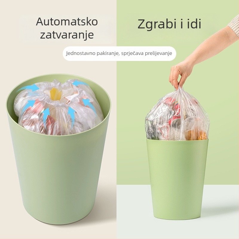 Camellia vreće za smeće s elastičnim otvorom, bez propuštanja, debele, s automatskim zatvaranjem, velike za kuhinju i kućnu upotrebu