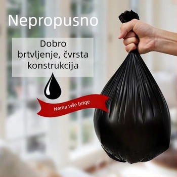 Domaće vreće za smeće, debeli, s ravnim otvorom, 50×60 cm, crne, velike, za ured, dom i hotel