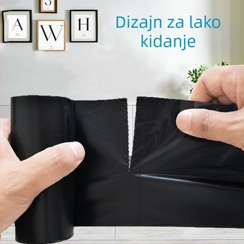 Domaće vreće za smeće, debeli, s ravnim otvorom, 50×60 cm, crne, velike, za ured, dom i hotel