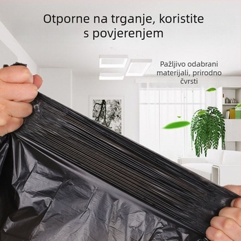 Domaće vreće za smeće, debeli, s ravnim otvorom, 50×60 cm, crne, velike, za ured, dom i hotel