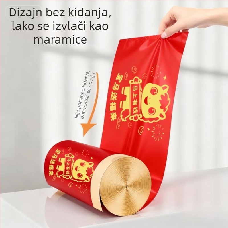 Smeće vrećice s vrpcom i otiskom Godine konja, ekstra velike i debele, za ured