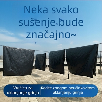 Crne plastične vrećice za uklanjanje grinja, velike vreće za otpad s ravnim otvorom, za uredsku higijenu i upravljanje imovinom, kućno skladištenje, debele