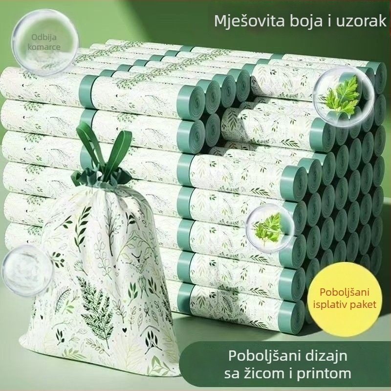 Velike vreće za smeće s automatskim zatvaranjem, debeli plastični, povoljno pakiranje, za kuhinju, dom, studente i kućnu uporabu, s šnuricom i prijenosnim dizajnom