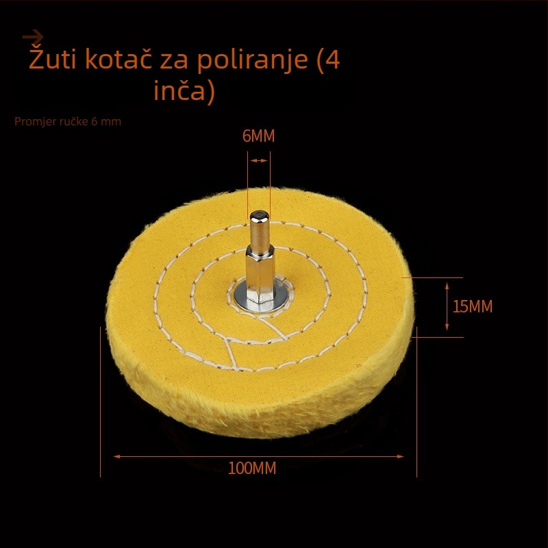 Mansari pamukasti polirajući kotač za poliranje nakita i metala, drvorezbu i korijensko rezbarstvo