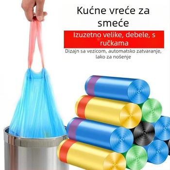 Velike čvrste vreće za smeće sa šnurlom, prenosne, automatsko zatvaranje, kuhinjska upotreba, nepropusni dizajn