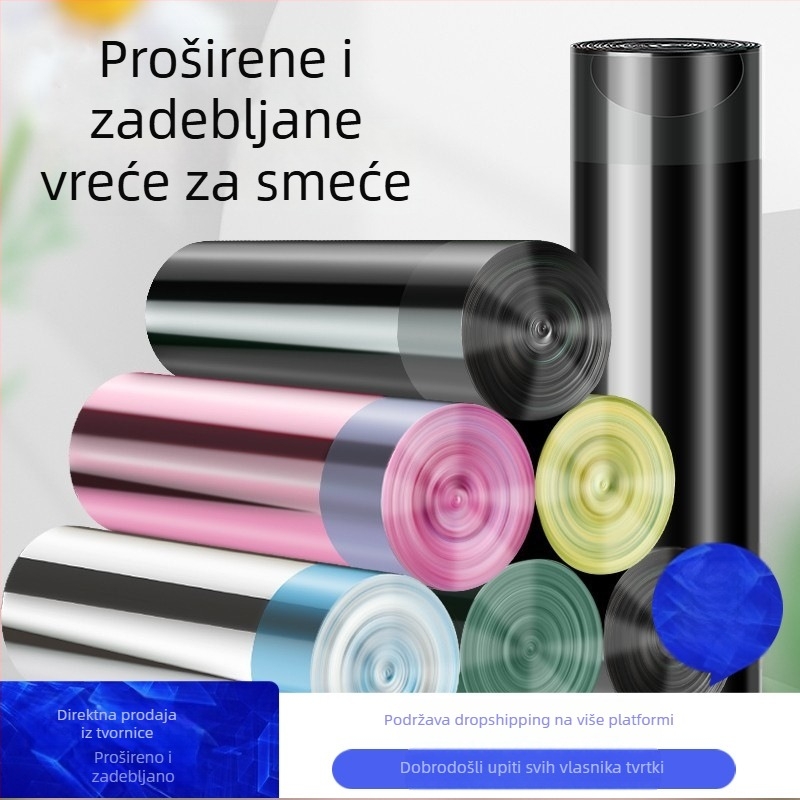 Velike čvrste vreće za smeće sa šnurlom, prenosne, automatsko zatvaranje, kuhinjska upotreba, nepropusni dizajn
