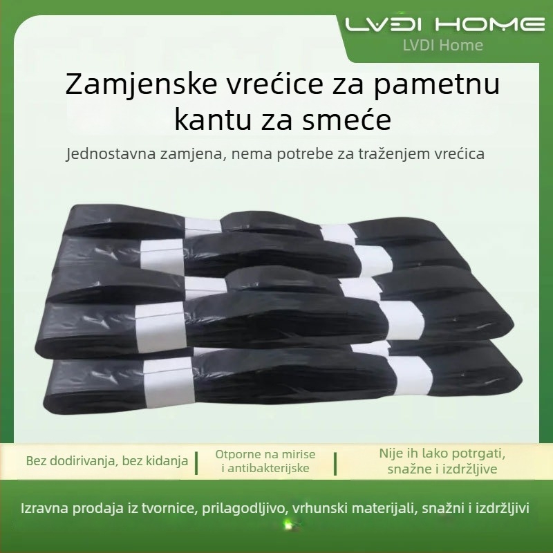Zamjenske vrećice za Tuoniu pametni koš za smeće s automatskim pakiranjem, crne debele sklopive vrećice otporne na miris