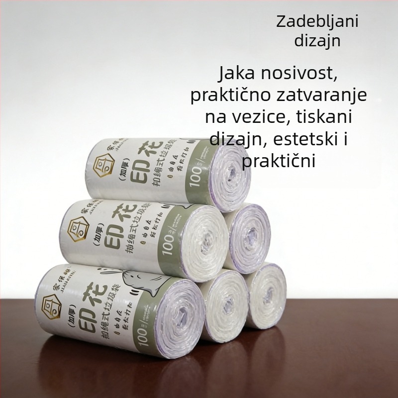 Deblje vrećice za smeće sa šnirmom i držačima, za kuhinju i kupaonicu, namijenjene studentskim domovima