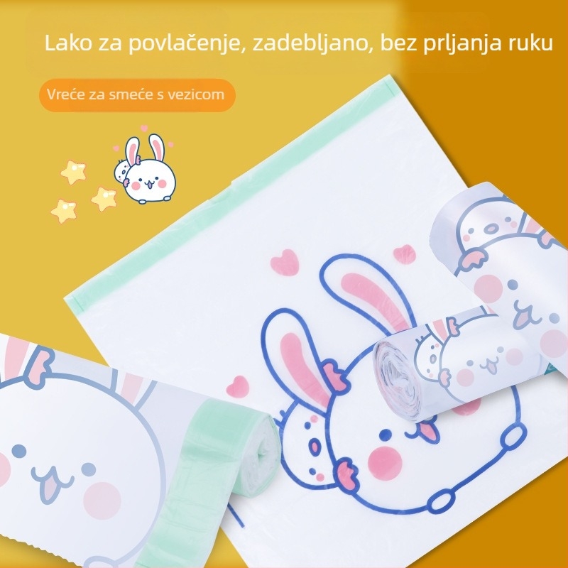 Velike vreće za smeće s vrpcom, debele, za kućanstvo i kuhinju, s otiskom uzorka, samouzatvarajuće plastične vreće – povoljno pakiranje