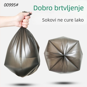 Jianxiang vreće za smeće s ravnim otvorom, perforirane, 45×55 cm, crne, jednokratne, ojačane, za kuhinju
