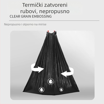Vrećice za smeće sa šnuralom, bez kidanja, za kućanstvo, velike, debele, s ručkama, za kuhinju, dnevni boravak i ured, plastične vreće