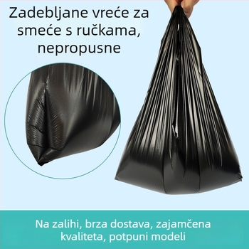 Jednokratne debela vrećica za smeće, prenosna, crna, za dom i ured