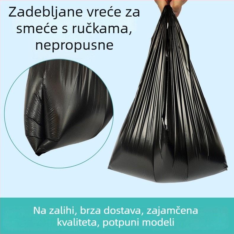 Jednokratne debela vrećica za smeće, prenosna, crna, za dom i ured