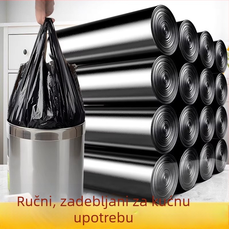 Crne vrećice za kućni otpad, plastične vrećice za kuhinju, jednokratne, PE materijal