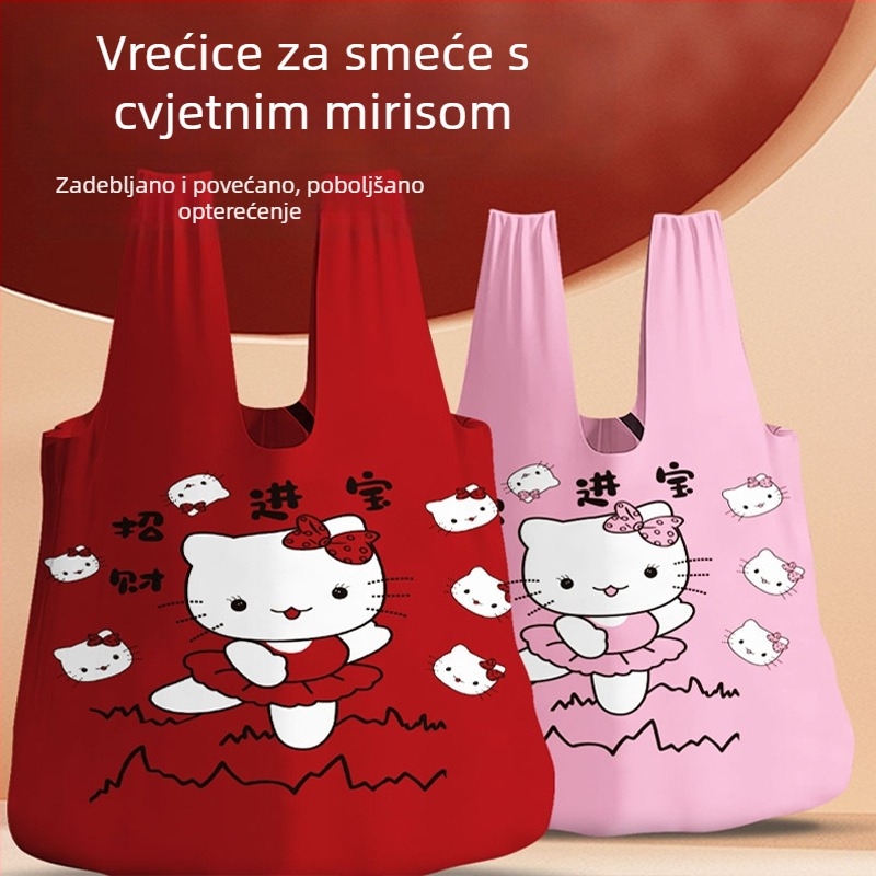 Velike i debele vreće za smeće s kontrolom mirisa i zaštitom od insekata, aromatizirane plastične vrećice za kupovinu s ručkom