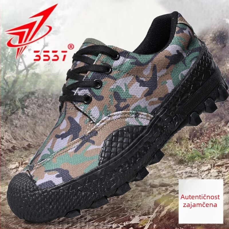 Muške outdoor radne cipele s niskim krojem, maskirni kanvas, izdržljiva gumena potplat, protuklizne