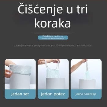 Izuzetno debela vrećica za otpad sa vezicom, kućna uporaba, automatsko zatvaranje, kuhinjska plastična vrećica