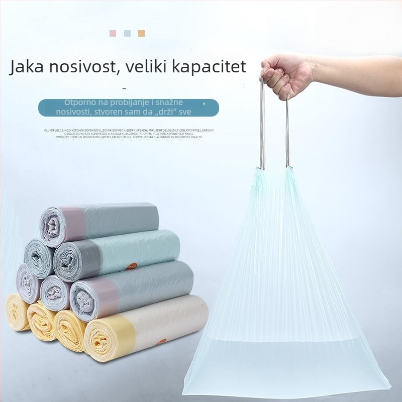 Izuzetno debela vrećica za otpad sa vezicom, kućna uporaba, automatsko zatvaranje, kuhinjska plastična vrećica