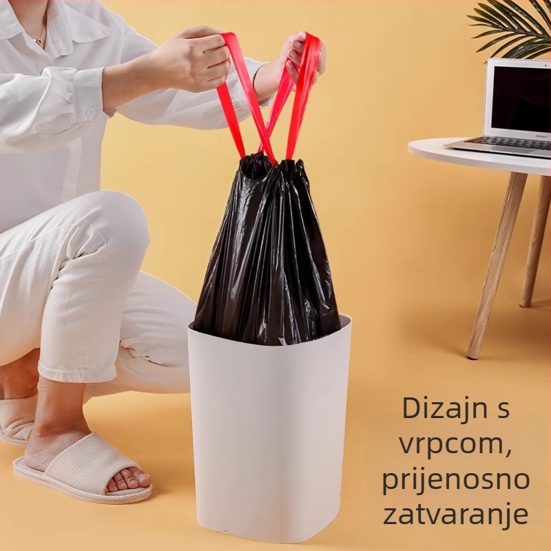 Torbe za smeće sa šnuralom, za kućnu upotrebu, velike, plastične vreće za kuhinju, kupaonicu i ured