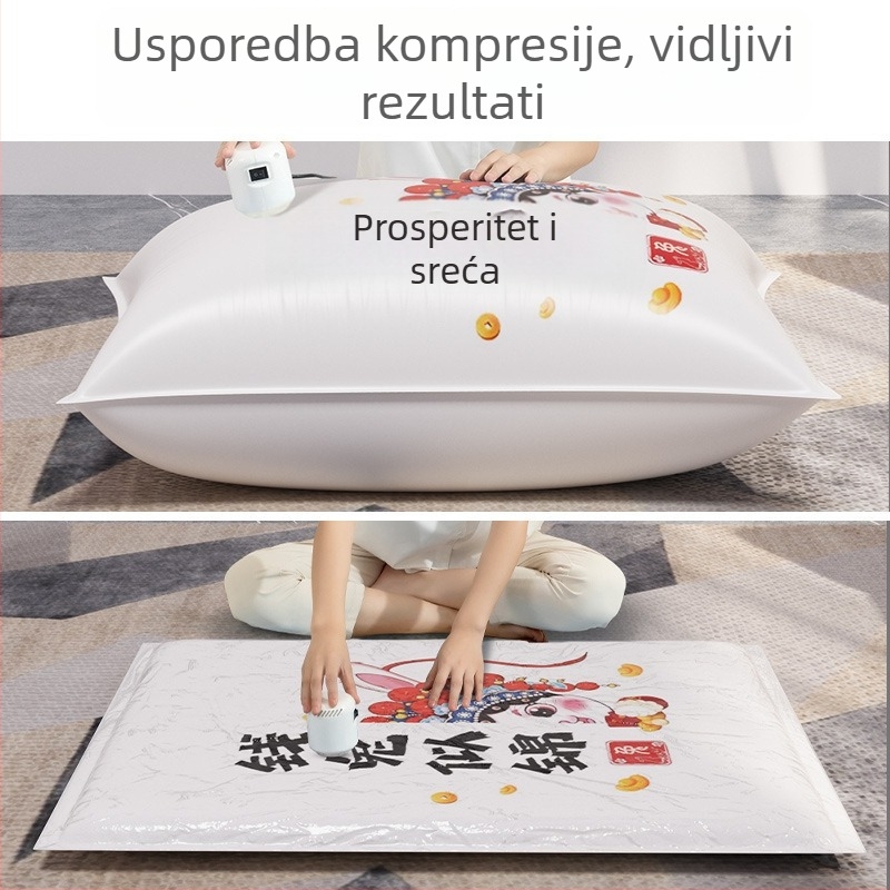 Debela vakuumska kompresijska vreća za pohranu deka i odjeće, ekstra velika veličina, idealna za sezonsku promjenu garderobe i voluminozne zimske jakne