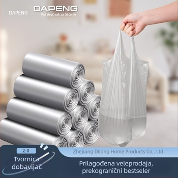 Debele kućne vreće za otpad u stilu veste, s vezom, velike srebrno-sive kuhinjske vreće