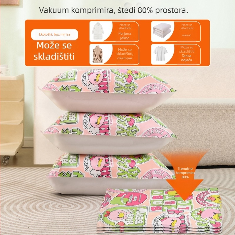 Vreća za vakuumsko komprimiranje i skladištenje, ekstra velika, debela, za deke, odjeću i pokrivače