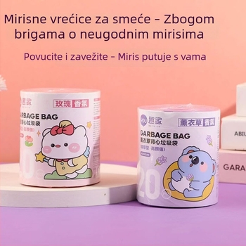 Smeće vreće u stilu veste za kuću, dnevni boravak i ured, prijenosne, aromatizirane, debele, s ručkama, 200 komada