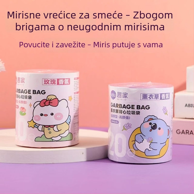 Smeće vreće u stilu veste za kuću, dnevni boravak i ured, prijenosne, aromatizirane, debele, s ručkama, 200 komada