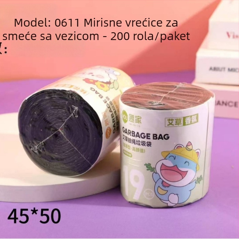 Smeće vreće u stilu veste za kuću, dnevni boravak i ured, prijenosne, aromatizirane, debele, s ručkama, 200 komada