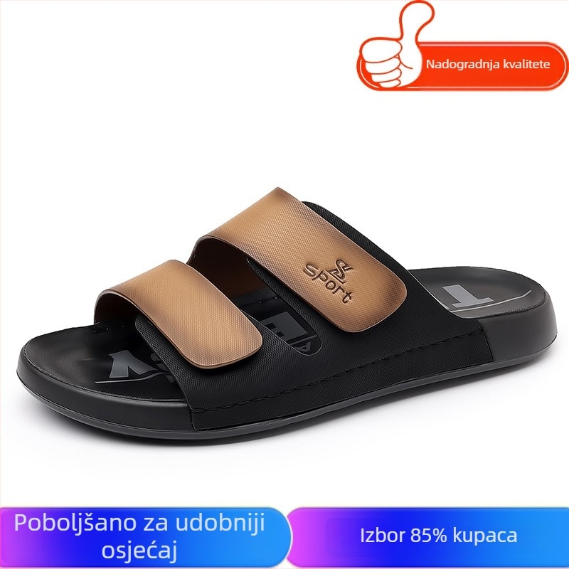 Muške sandale za ljeto 2025, otvoreni prst, Velcro, mekana potplata, koža od mikrovlakana, prozračnost