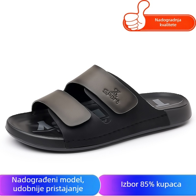 Muške sandale za ljeto 2025, otvoreni prst, Velcro, mekana potplata, koža od mikrovlakana, prozračnost