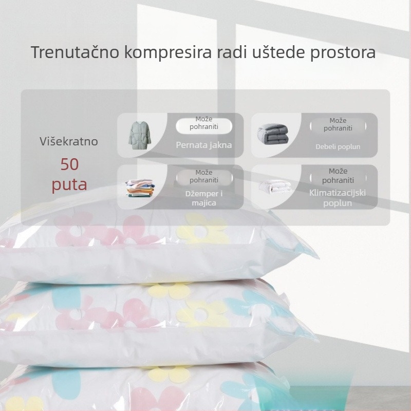 Deblja povećana vakuumska vrećica za pohranu odjeće, s pumpom