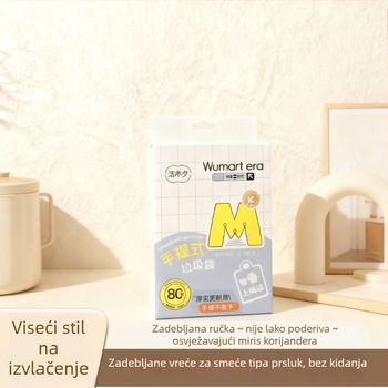 Viseće vrećice za otpad u kućanstvu, debeli, velike veličine, plastične, s otvorom za izvlačenje, otporne na kidanje, biološki razgradive, pogodne za kuhinju i dom