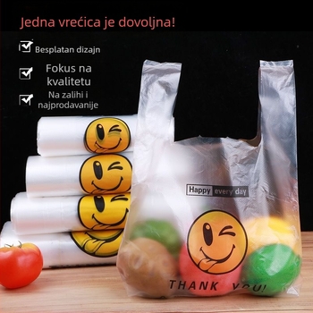 Prozirne plastične vrećice sa smiješnim licem za hranu, kupovinu, dostavu i smeće