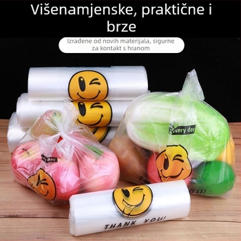 Prozirne plastične vrećice sa smiješnim licem za hranu, kupovinu, dostavu i smeće