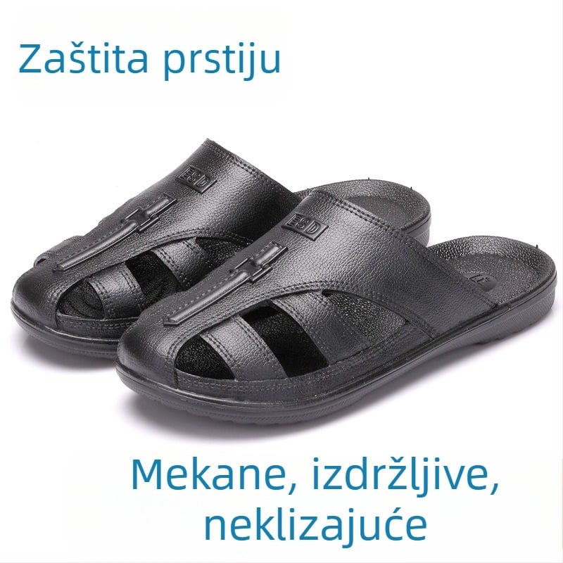 Crne radne papuče sa SPU zaštitom prstiju, bez prašine, antistatike, protuklizna podloga, čvrste i elastične, unisex