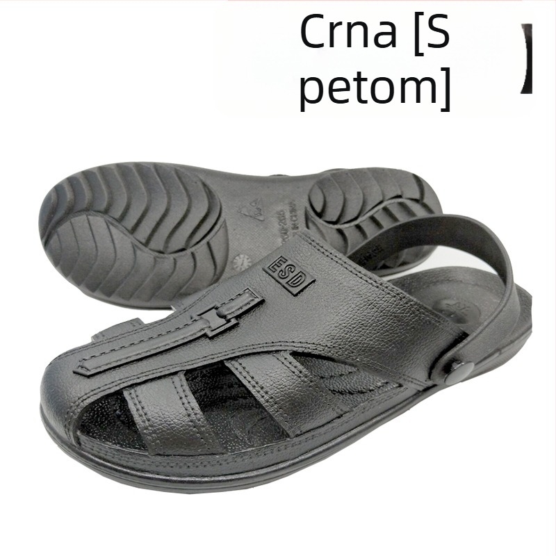 Crne radne papuče sa SPU zaštitom prstiju, bez prašine, antistatike, protuklizna podloga, čvrste i elastične, unisex