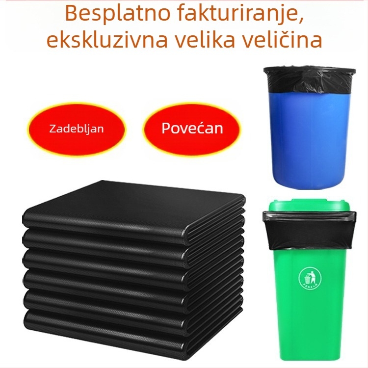 Velike komercijalne debele crne vreće za otpad za restorane, hotele i upravljanje nekretninama