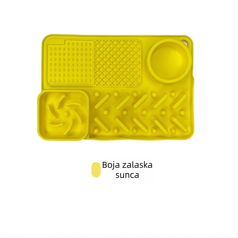 Silikonska podloga za lizanje mačaka — sporo hranjenje, sprječavanje prevrnuća, s usisnom čašicom