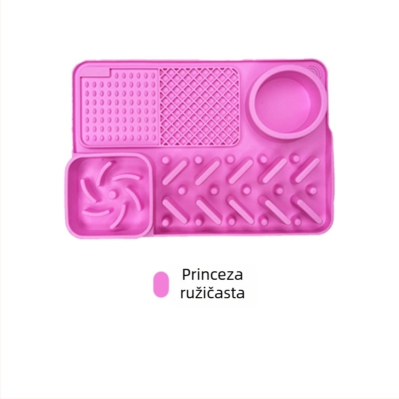 Silikonska podloga za lizanje mačaka — sporo hranjenje, sprječavanje prevrnuća, s usisnom čašicom