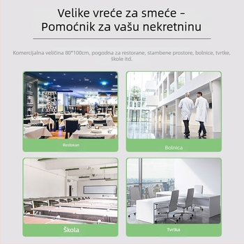 Deli 9576 Velike vreće za otpad u osmerokutnom stilu, debele plastične vreće za komercijalno čišćenje, upravljanje nekretninama, catering i hoteli